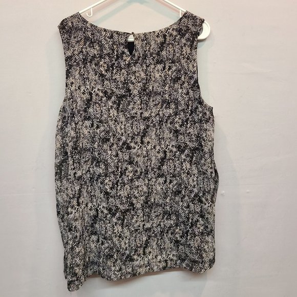 Dana Buchman Sleeveless Blouse Tank Womens Large Silver Snake Reptile Snakeskin - Picture 4 of 8